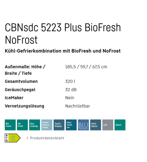 LIEBHERR利勃海尔CBNsdc 5223 Plus生物养鲜 无霜双门独立式冰箱